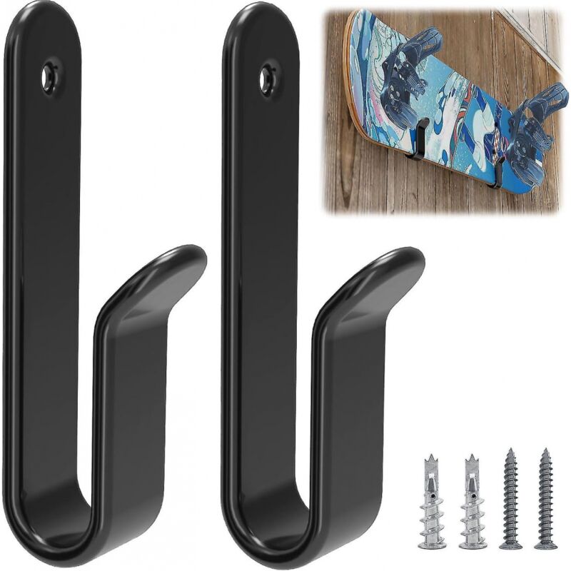 foto del prodotto bebusingoto set di 2 clip orizzontali per montaggio a parete per snowboard, supporto a parete per snowboard, deposito per snowboard, esposizione a