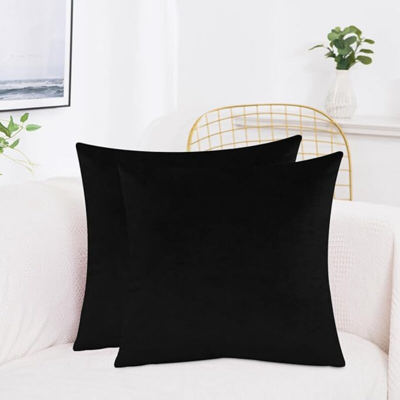 foto del prodotto bebusingoto set di 2 federe per cuscini in velluto 45 cm x 45 cm, federa quadrata, federe per cuscini da divano, federe per cuscini per soggiorno,