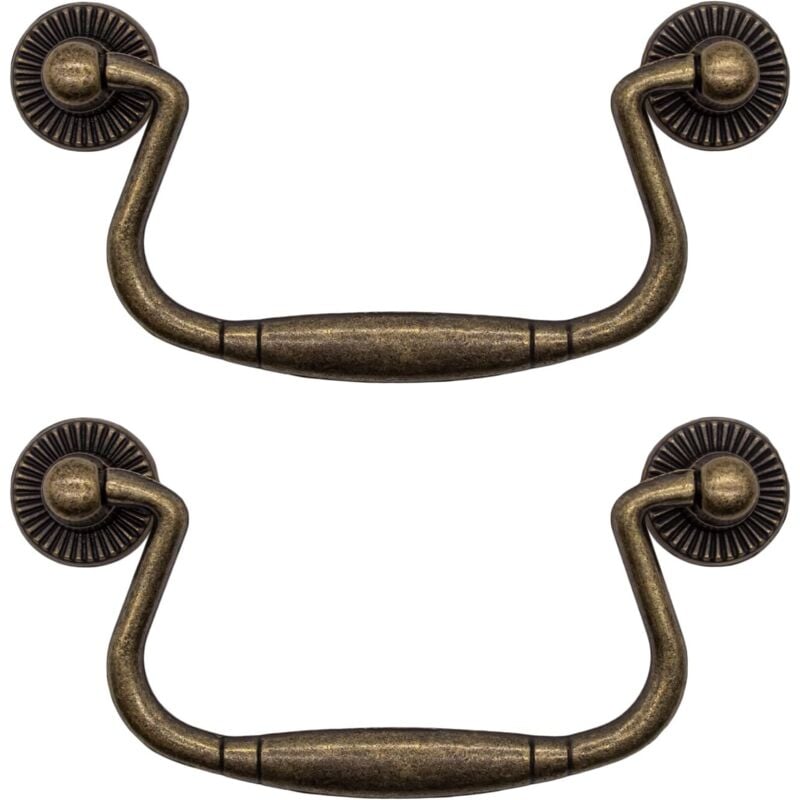 foto del prodotto bebusingoto set di 2 maniglie per cassetti pieghevoli in ferro color bronzo antico per ante di armadi, cassettiere, cucine, credenze, ecc. stile