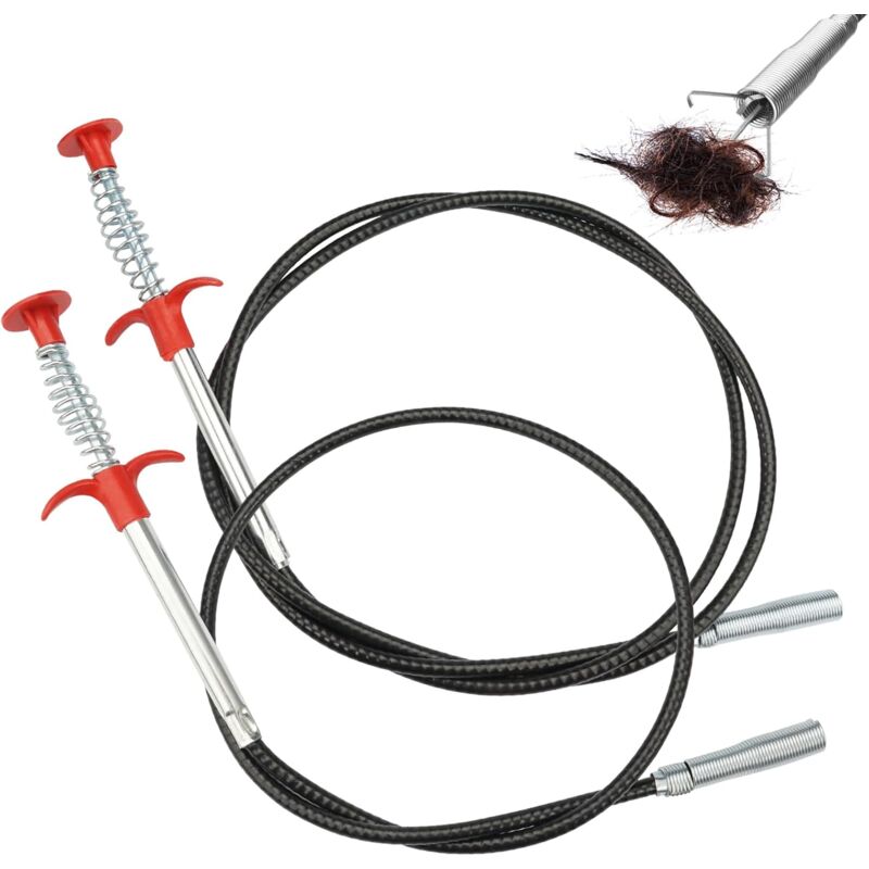 foto del prodotto bebusingoto set di 2 pinze per sbloccare gli scarichi del lavandino, set di pinze flessibili a artiglio, artiglio di presa flessibile per cucina,