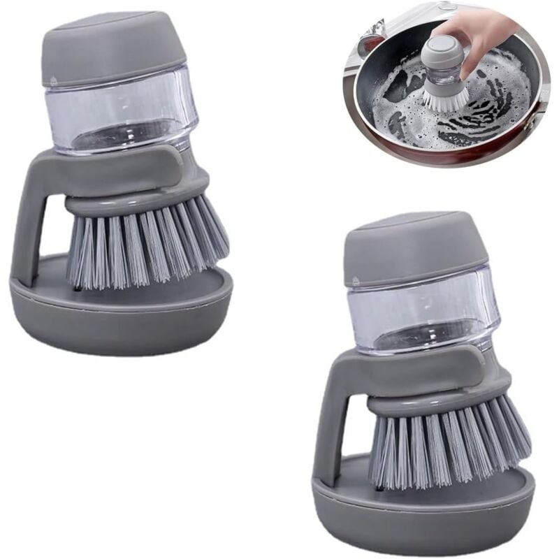 foto del prodotto bebusingoto set di 2 spazzole per piatti da cucina, spazzola per strofinare con serbatoio dell acqua, distributore di detersivo per piatti