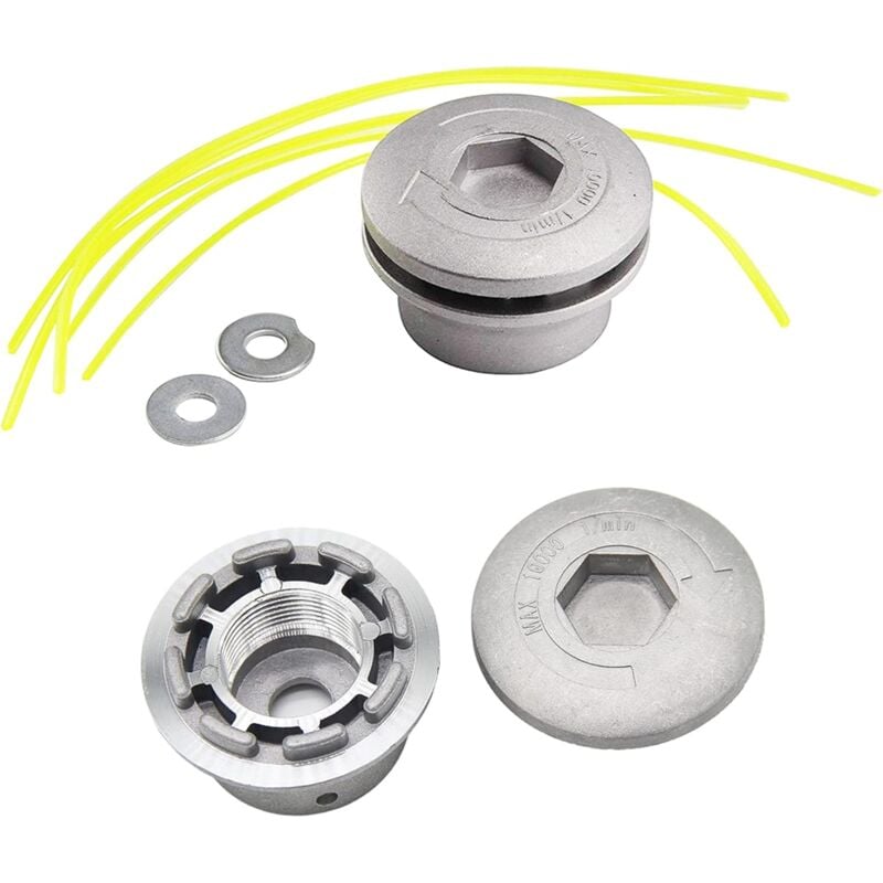 foto del prodotto bebusingoto set di 2 testine in alluminio per decespugliatori, testine universali per accessori per tosaerba.
