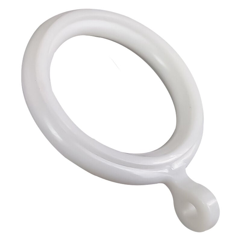 foto del prodotto bebusingoto set di 20 anelli e ganci in plastica bianca da 34 mm per finestre e aste per tende da doccia