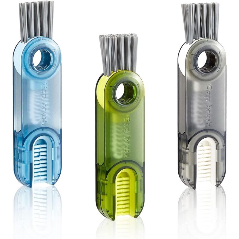 foto del prodotto bebusingoto set di 3 spazzole multifunzione per la pulizia dei coperchi delle tazze, design portatile, pulizia profonda negli angoli pi piccoli.