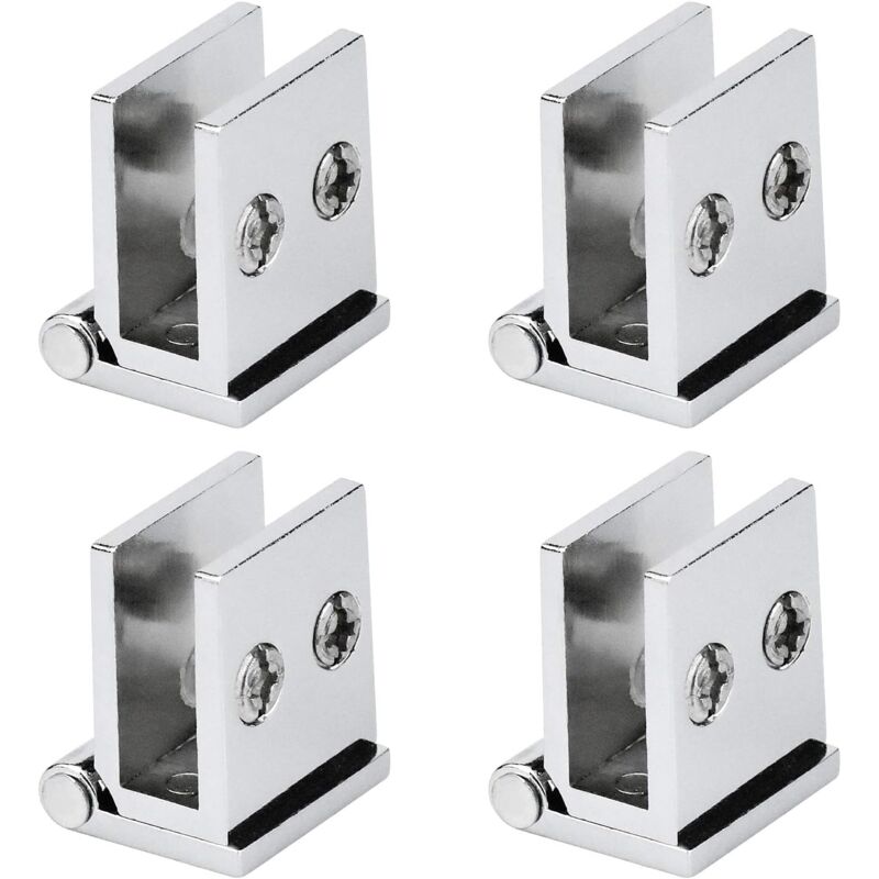 foto del prodotto bebusingoto set di 4 cerniere per porte in vetro, angolo di apertura 0 , cerniere per mobili da cucina, vetrine e box doccia, per vetri di spessore