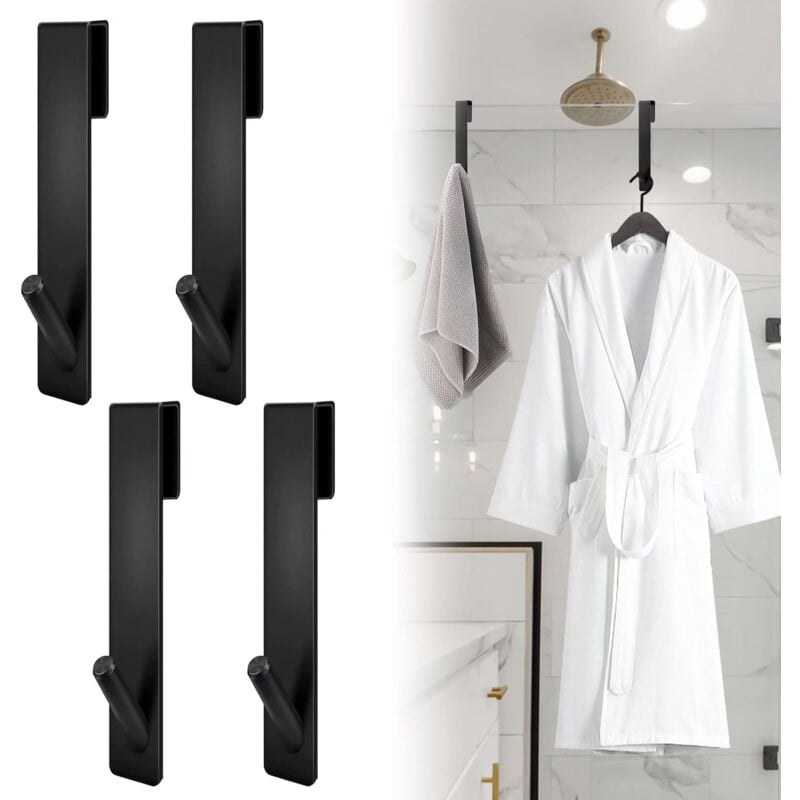 foto del prodotto bebusingoto set di 4 ganci per doccia in acciaio inox, ganci per porta doccia, ganci per asciugamani e ganci per rasoio in acciaio.