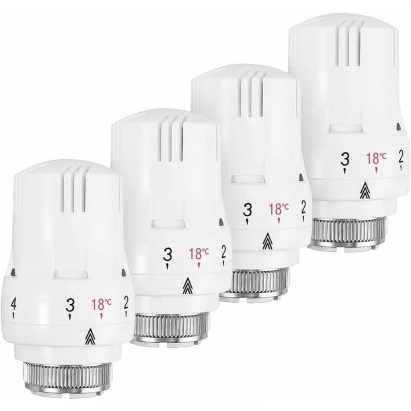 foto del prodotto bebusingoto set di 4 teste termostatiche, valvola termostatica per radiatore, testa termostatica per radiatore, valvola termostatica per radiatore