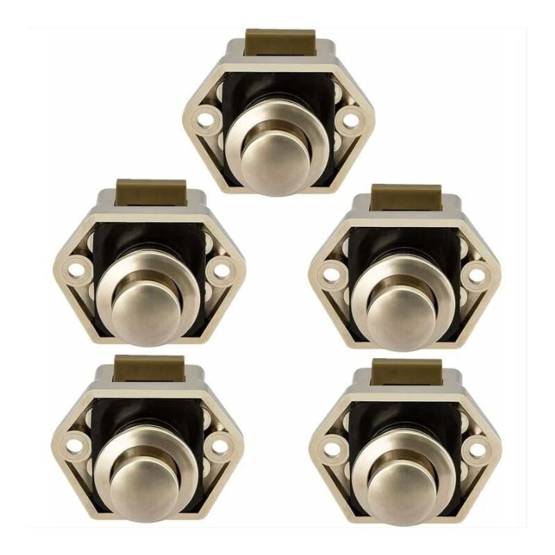 foto del prodotto bebusingoto set di 5 chiusure a pulsante per camper e roulotte. serratura per porta armadio.