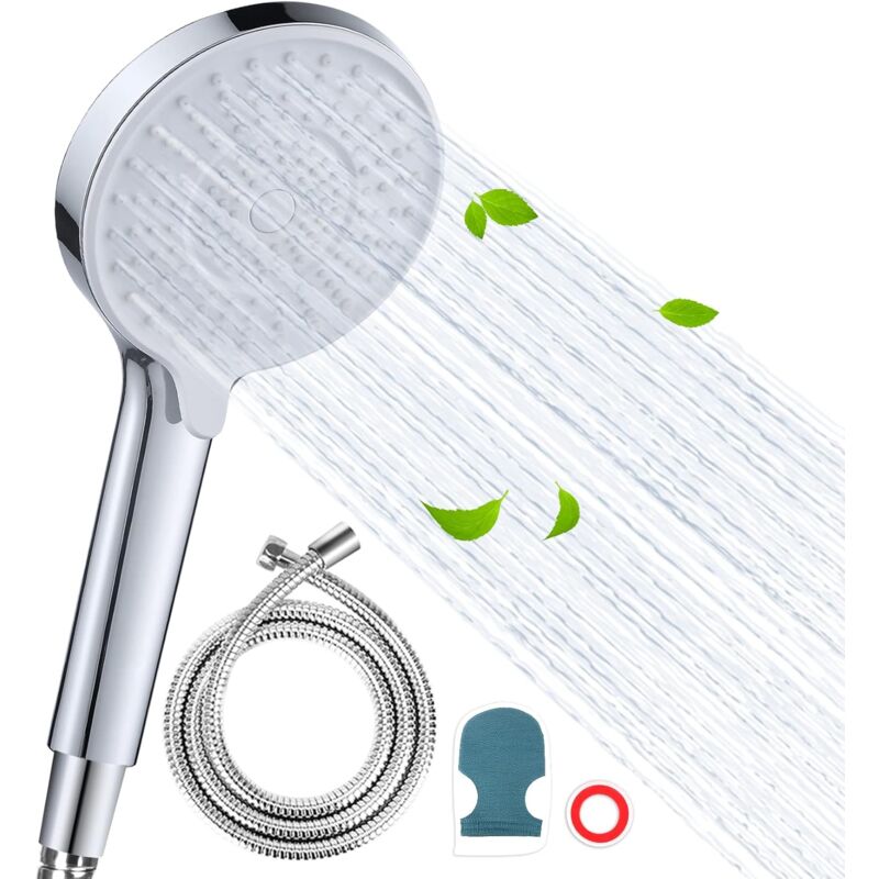 foto del prodotto bebusingoto set doccia con filtro a pressione a 6 stadi, comprensivo di doccetta, flessibile e braccio, adatto per acqua dura