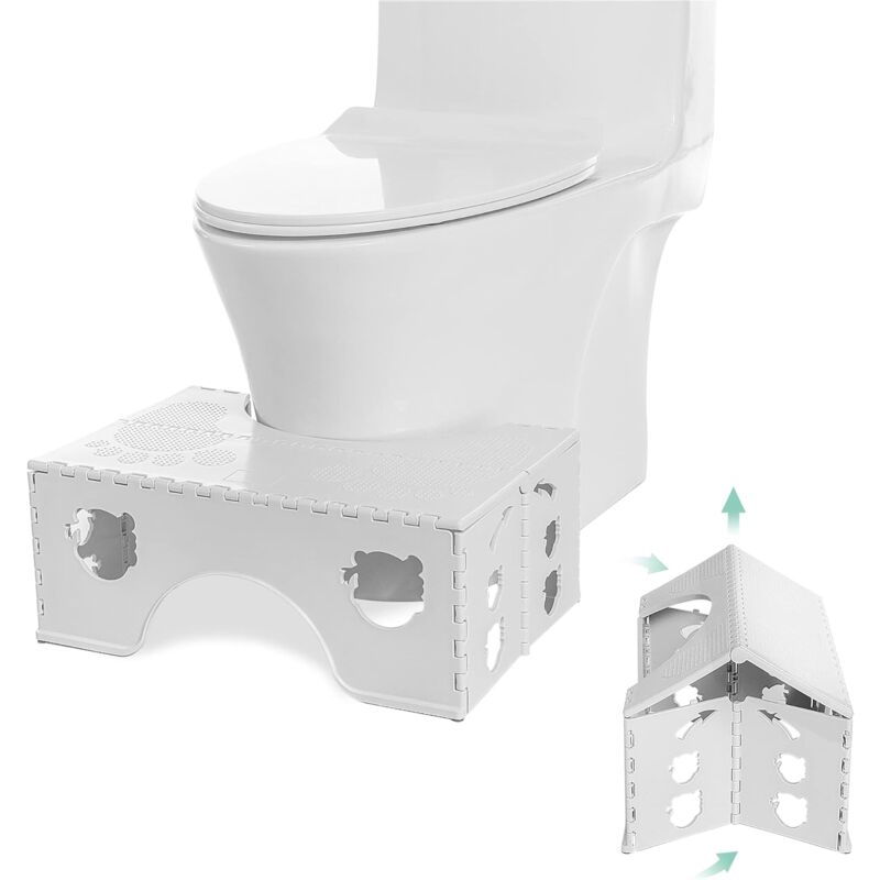 foto del prodotto bebusingoto sgabello per wc pieghevole sgabello da bagno fisiologico per adulti e bambini sgabello per wc per bagno e toilette, 45 x 3 x 18 cm,