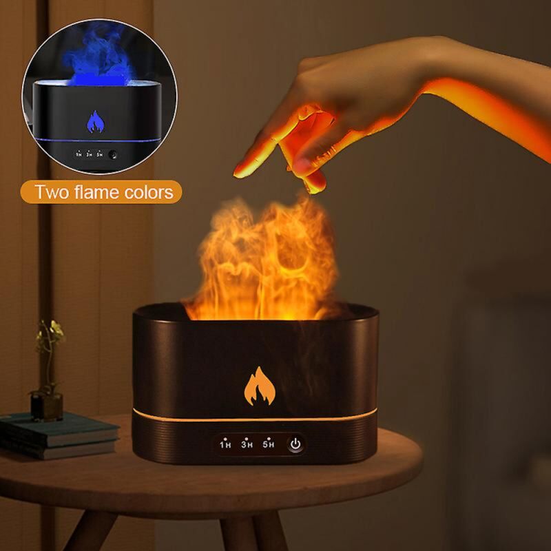 foto del prodotto bebusingoto simulazione di fiamma usb, umidificatore, luce notturna, illuminazione innovativa, decorazione per camera da letto, ufficio, soggiorno