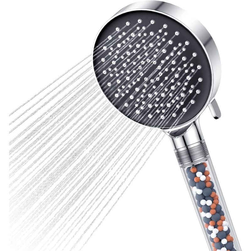 foto del prodotto bebusingoto - soffione doccia a risparmio idrico, soffione doccia ad alta pressione con 6 modalità di getto, soffione doccia anticalcare, cromato 8,5 l/min