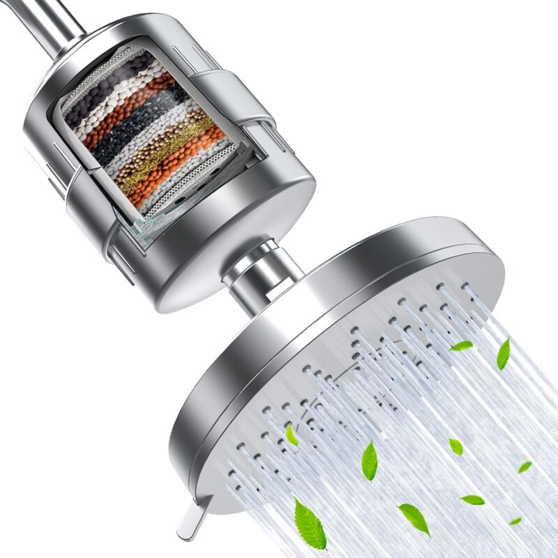 foto del prodotto bebusingoto soffione doccia filtrante, cartuccia filtro doccia a 20 stadi per acqua dura, 3 modalit doccia, regolabile a 360 , alta pressione,