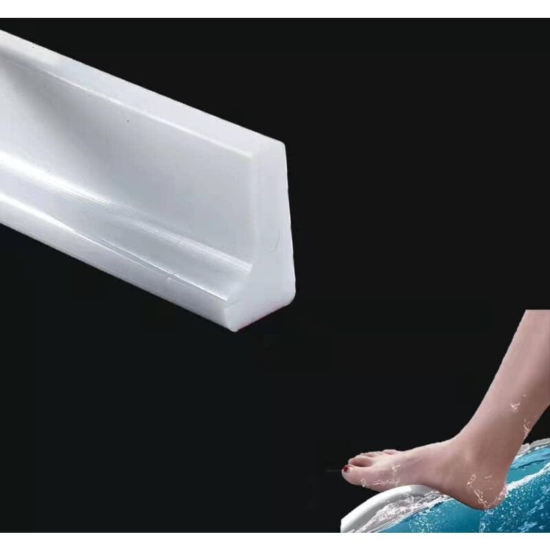foto del prodotto bebusingoto soglia doccia da 1 m, barriera anti acqua per pavimenti per stanze umide, diga per l acqua del bagno, striscia di tenuta per piatto