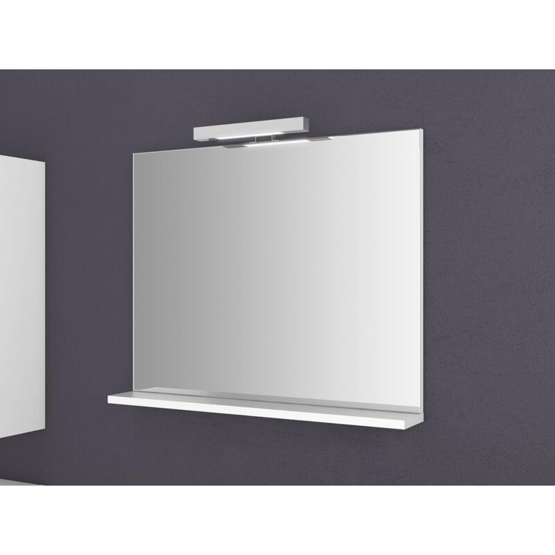 foto del prodotto bebusingoto specchio da bagno con luce e mensola 80 cm, specchio da parete per bagno, risparmio energetico, luce bianca fredda