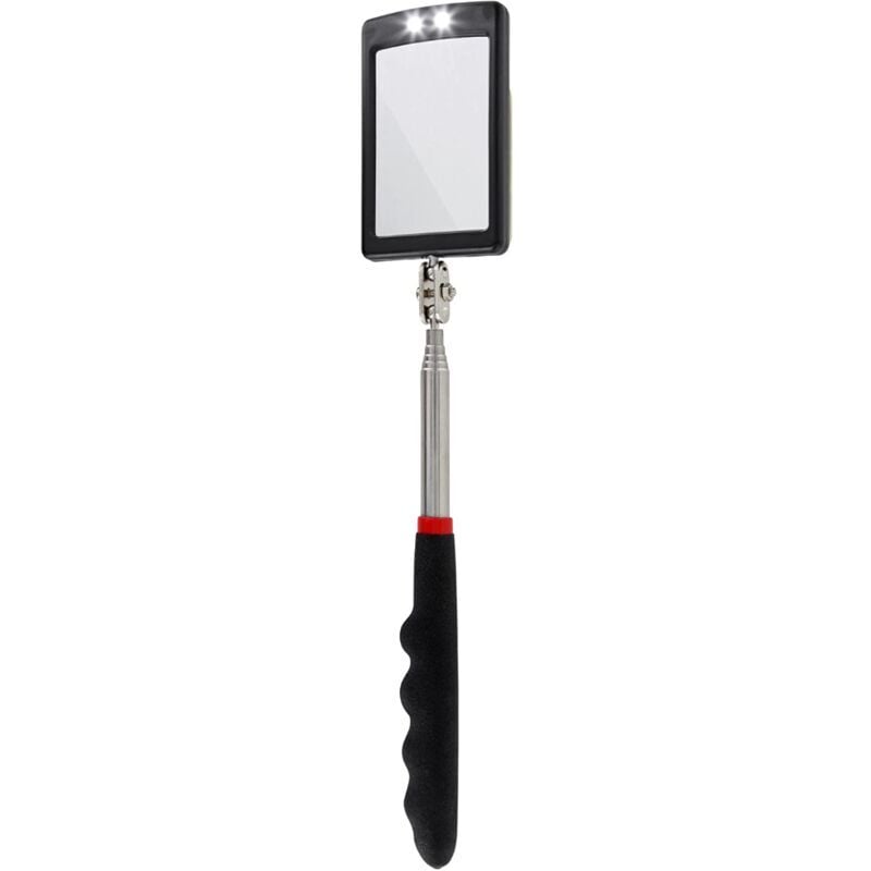 foto del prodotto bebusingoto specchio telescopico led ultrasottile batteria inclusa molto nitido estensibile fino a 88 cm doppio snodo sferico maniglia