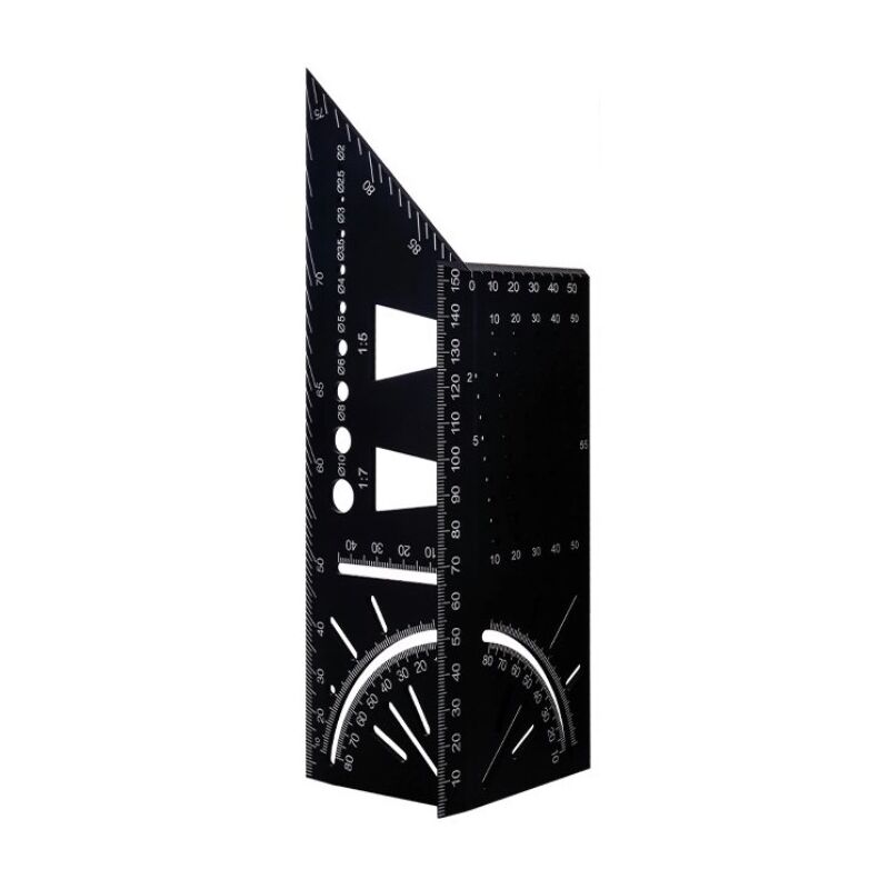foto del prodotto bebusingoto squadra da carpentiere 3d, righello angolare in lega di alluminio da 45 90 gradi, righello di misurazione per lavorazione del legno,