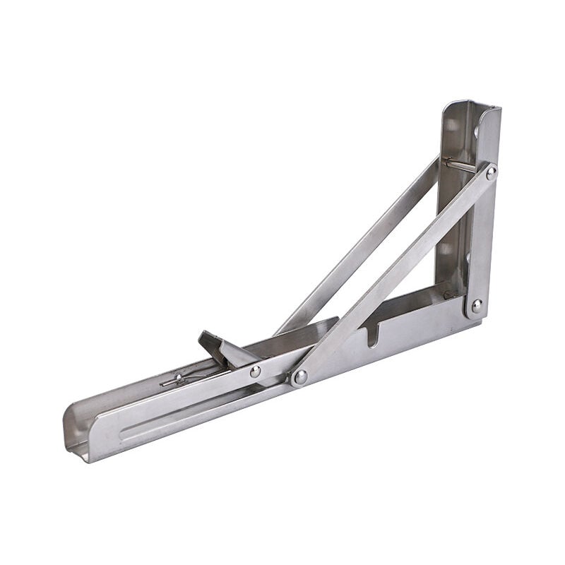 foto del prodotto bebusingoto - staffe per mensole pieghevoli, 2 pezzi, staffe per mensole pieghevoli in acciaio inox, staffe per mensole pieghevoli a parete - staffe per mensole retrattili con viti - 350 mm x 175 mm - (