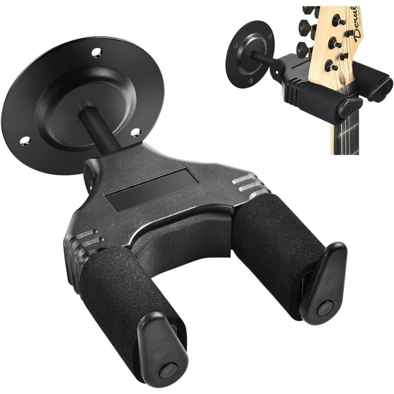 foto del prodotto bebusingoto supporto da parete per chitarra con blocco automatico, gancio antiscivolo per chitarre acustiche, elettriche e folk.