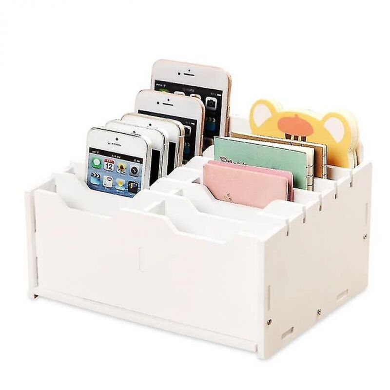 foto del prodotto bebusingoto supporto per cellulare a 12 griglie, contenitore per cellulare in classe, calcolatrice in legno, porta cellulare, organizer da