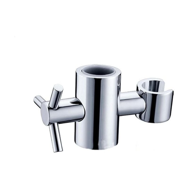 foto del prodotto bebusingoto supporto per soffione doccia di ricambio per barra scorrevole altezza e angolazione regolabili ottone massiccio argento 24 mm