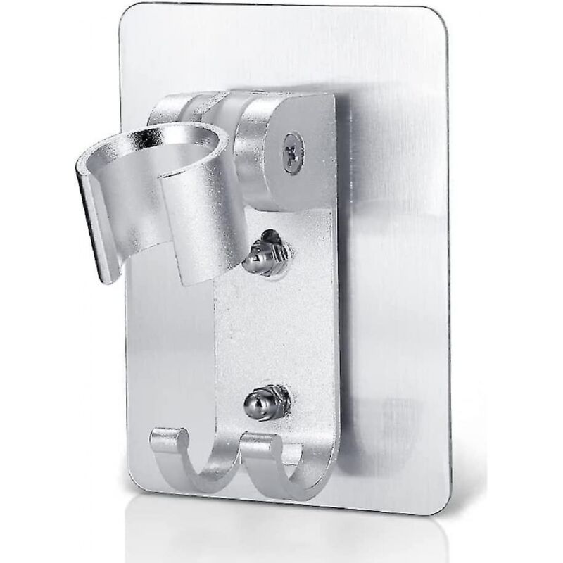 foto del prodotto bebusingoto supporto per soffione doccia senza chiodi, staffa regolabile, montaggio a parete per bagno con disco adesivo, alluminio ossidato