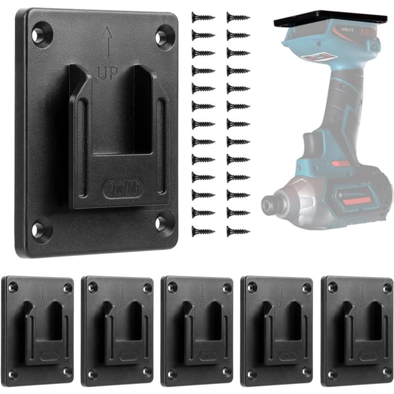 foto del prodotto bebusingoto supporto per utensili da parete da 6 pezzi per trapano elettrico dewalt 12 20v milwaukee 14,4 18v, officina di stoccaggio nero 