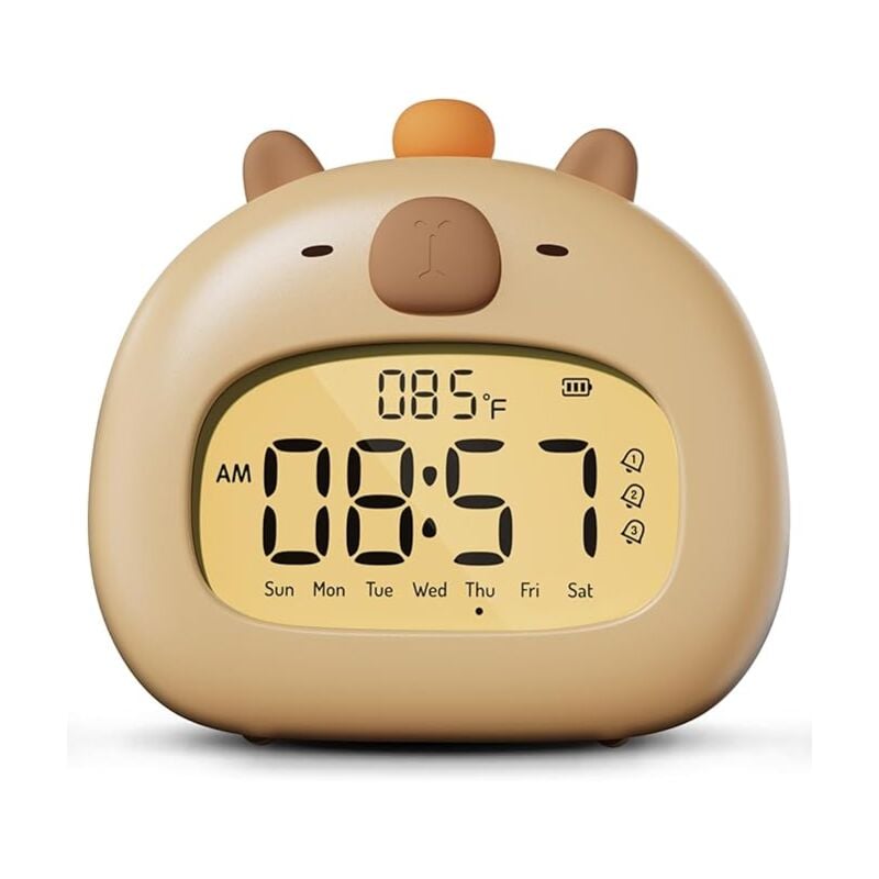 foto del prodotto bebusingoto sveglia con luce notturna per bambini, sveglia digitale da comodino capybara, luminosit led regolabile, 3 gruppi di impostazioni di