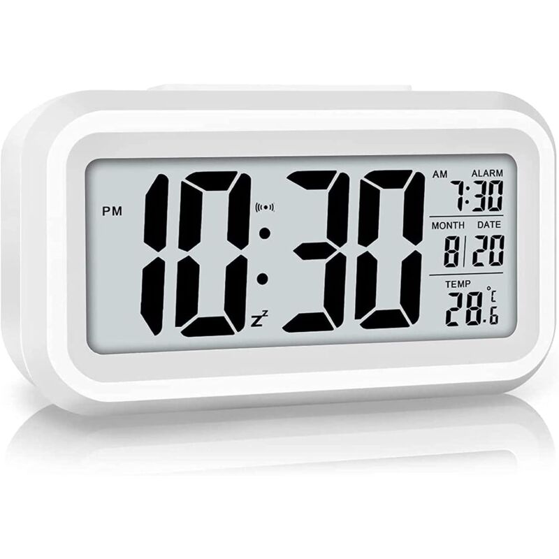 foto del prodotto bebusingoto sveglia digitale da viaggio, display led silenzioso per bambini e adulti, calendario della temperatura, luce notturna con funzione snooze.