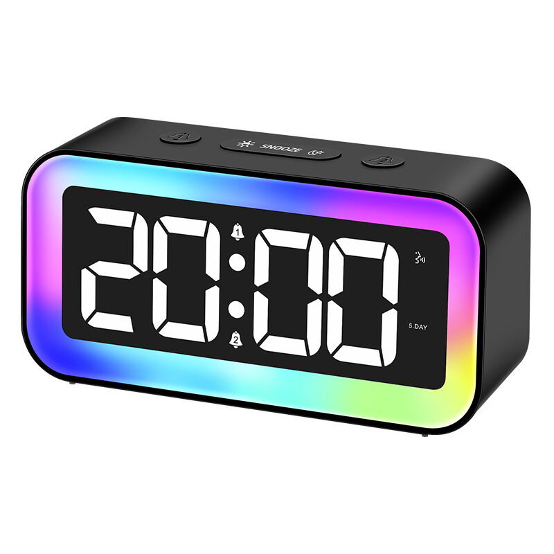 foto del prodotto bebusingoto sveglia digitale mattutina per bambini, adolescenti con luce notturna a 7 colori, orologio digitale a led, con 2 modalit di allarme,