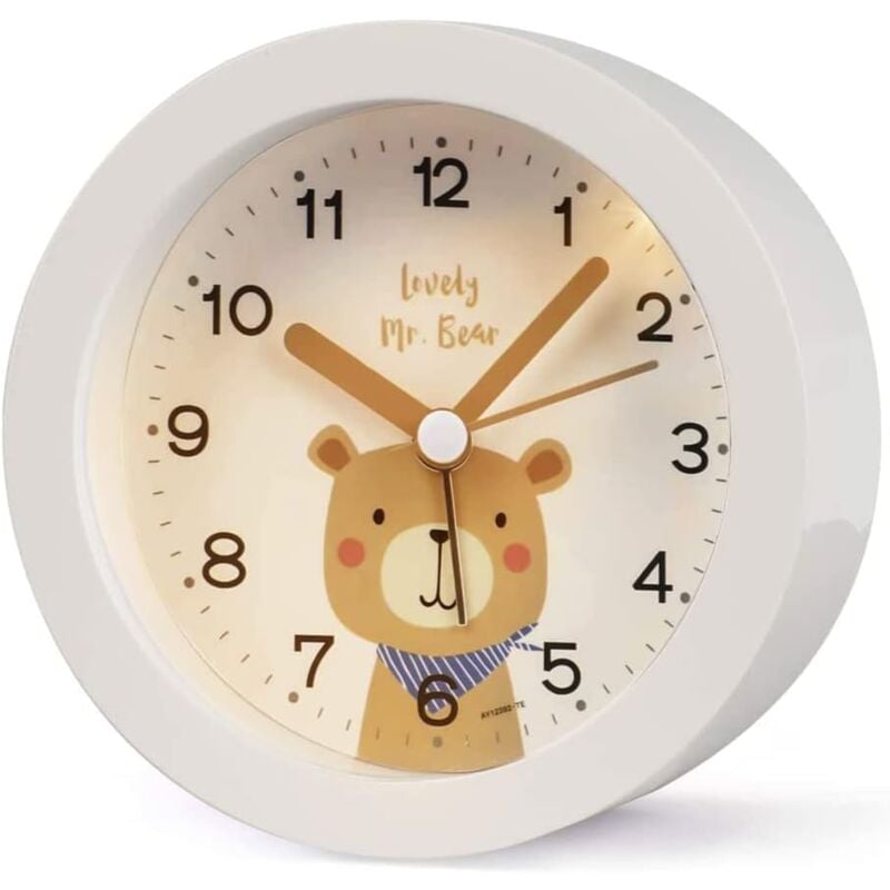 foto del prodotto bebusingoto sveglia per bambini, senza ticchettio, sveglia da viaggio rumorosa, orologio da tavolo con doppia campana luminosa per camerette dei