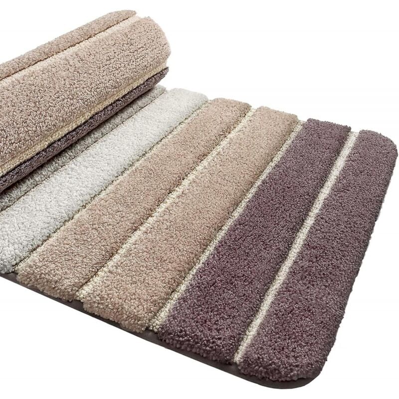 foto del prodotto bebusingoto tappetino da bagno 40 x 60 cm, antiscivolo, super assorbente, lavabile in lavatrice, in microfibra, beige.