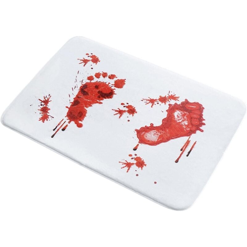 foto del prodotto bebusingoto tappetino da bagno con motivo sanguinante di halloween, zerbino d ingresso antiscivolo assorbente, 40 x 60 cm