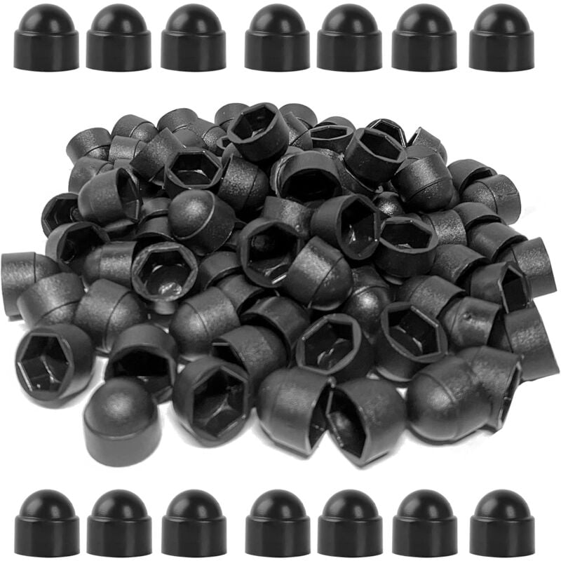 foto del prodotto bebusingoto tappi di protezione per dadi e bulloni a cupola in plastica m8 13 mm, tappi di copertura per viti esagonali, neri, 50 pezzi