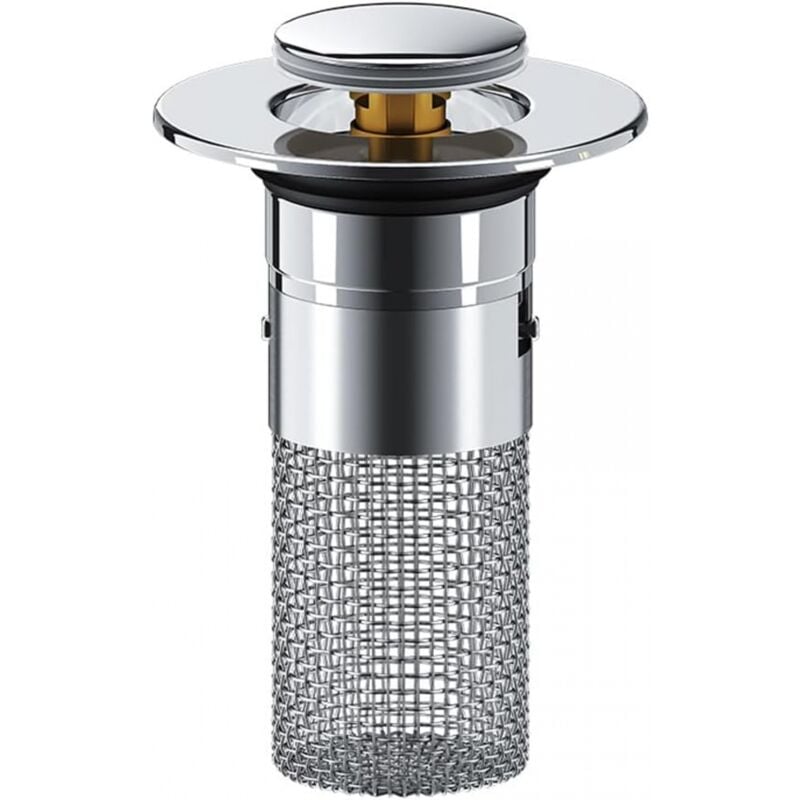 foto del prodotto bebusingoto - tappo per lavandino del bagno, filtro di scarico a scomparsa per lavandino, filtro di scarico universale per lavandino per filtro per lavandino doccia con profondità di 8 mm (1 pz)