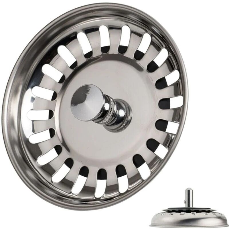 foto del prodotto bebusingoto tappo universale per lavello in acciaio inox da 78 mm di diametro, per scarichi di cucine e bagni.