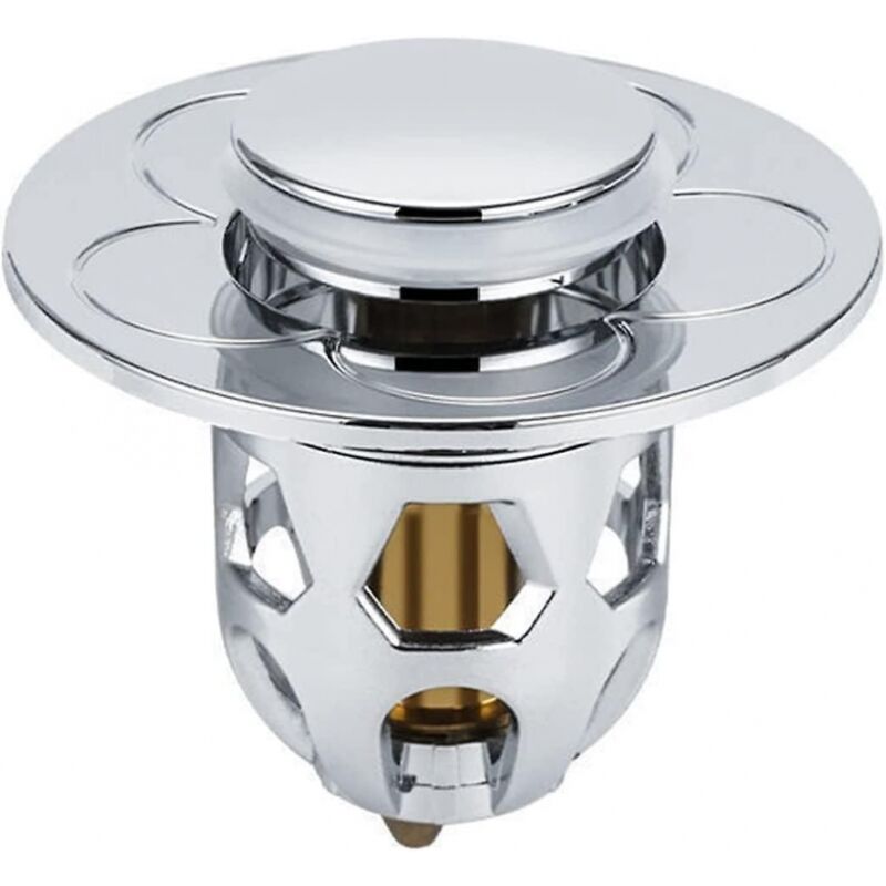 foto del prodotto bebusingoto tappo universale per scarico lavello, filtro per scarico lavello in acciaio inox, convertitore di rimbalzo, nucleo a pressione argento 
