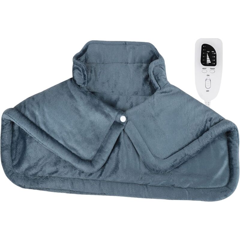 foto del prodotto bebusingoto - termoforo grigio per collo, spalle e collo, 6 livelli di calore, 4 timer di spegnimento automatico