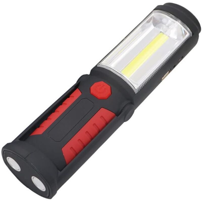 foto del prodotto bebusingoto torcia da lavoro a led cob, luce da lavoro magnetica per auto, garage, meccanico, casa, torcia ricaricabile a batteria, rossa, per