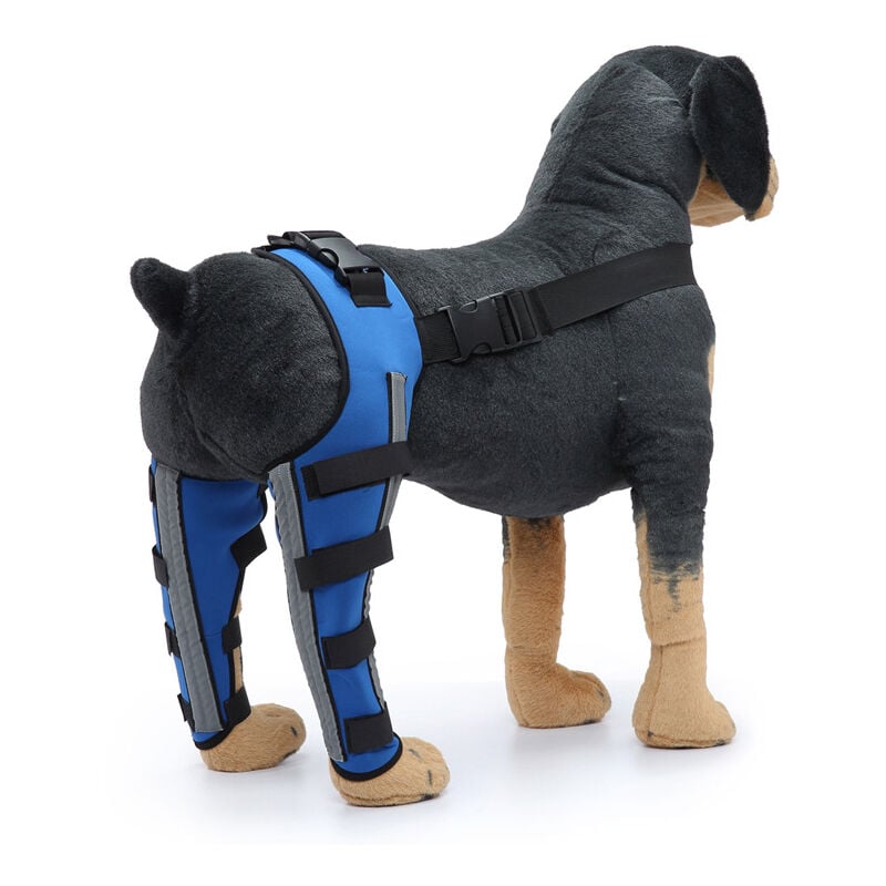 foto del prodotto bebusingoto tutore per ginocchio per cani con doppia protezione per la zampa posteriore, per lussazione del legamento crociato anteriore, artrite,