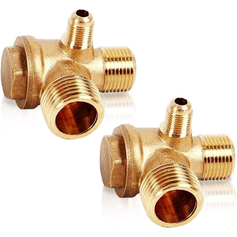 foto del prodotto bebusingoto valvole di ritegno per compressore, valvola di ritegno per compressore d aria a 3 porte 20 19 10 mm per raccordi di collegamento del
