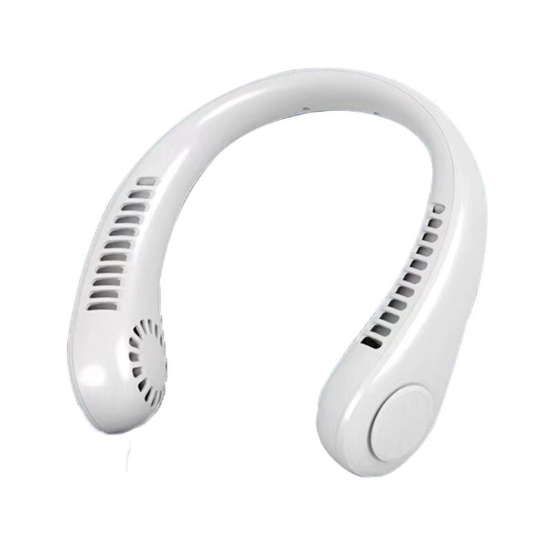 foto del prodotto bebusingoto ventilatore portatile da collo senza foglie regolabile usb ventilatore personale bianco