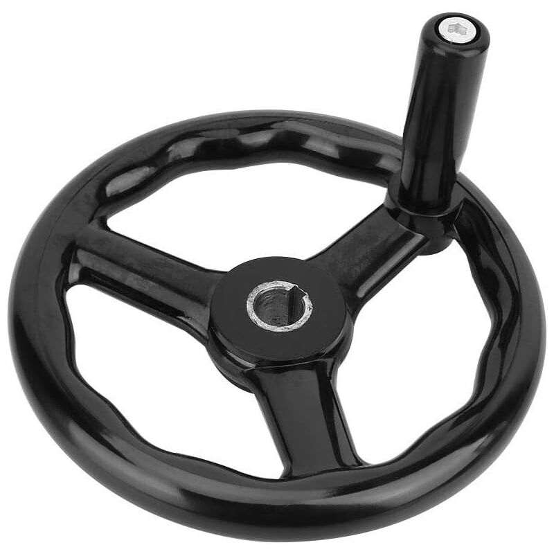 foto del prodotto bebusingoto volantino per tornio antiscivolo a 3 razze da 20018 mm con maniglia per macchina utensile nera