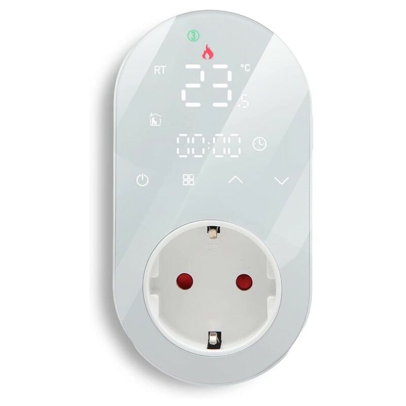 foto del prodotto beca termoregolatore wifi display led a presa 16a con sonda bianco