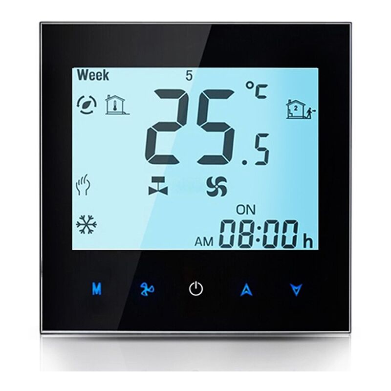 foto del prodotto beca termostato smart wifi bac 1000mlw con modulazione ventola 0 10v e controllo valvola nero