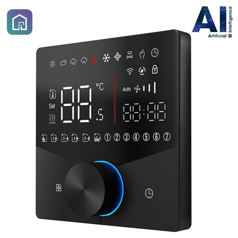 foto del prodotto beca termostato smart wifi bht 009gblw ai con intelligenza artificiale nero