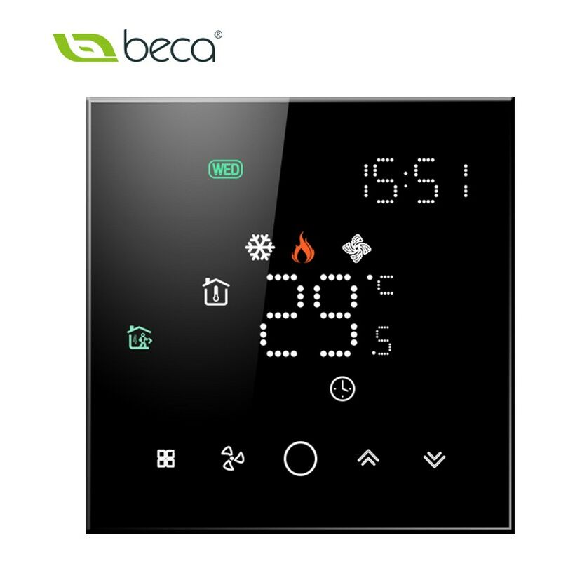 foto del prodotto beca termostato smart zigbee bac 003elzb fan coil nero