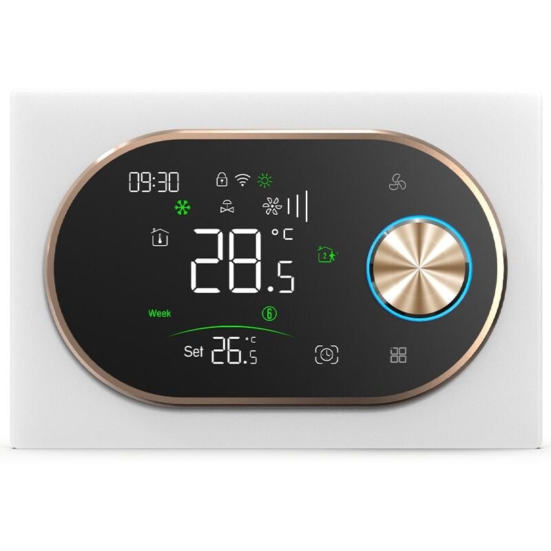 foto del prodotto beca - termostato smart zigbee bac-9000elzb expert4house edition bianco e gold