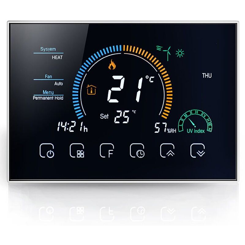foto del prodotto beca termostato wifi bac 8000elw fan coil 240 volt nero