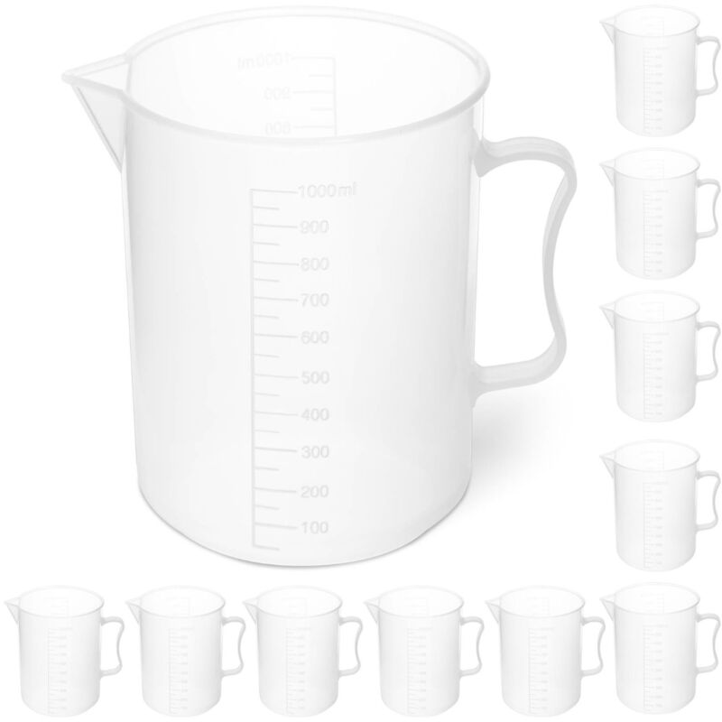 foto del prodotto becher da laboratorio in plastica con graduazione 1000 ml - 10 pz.